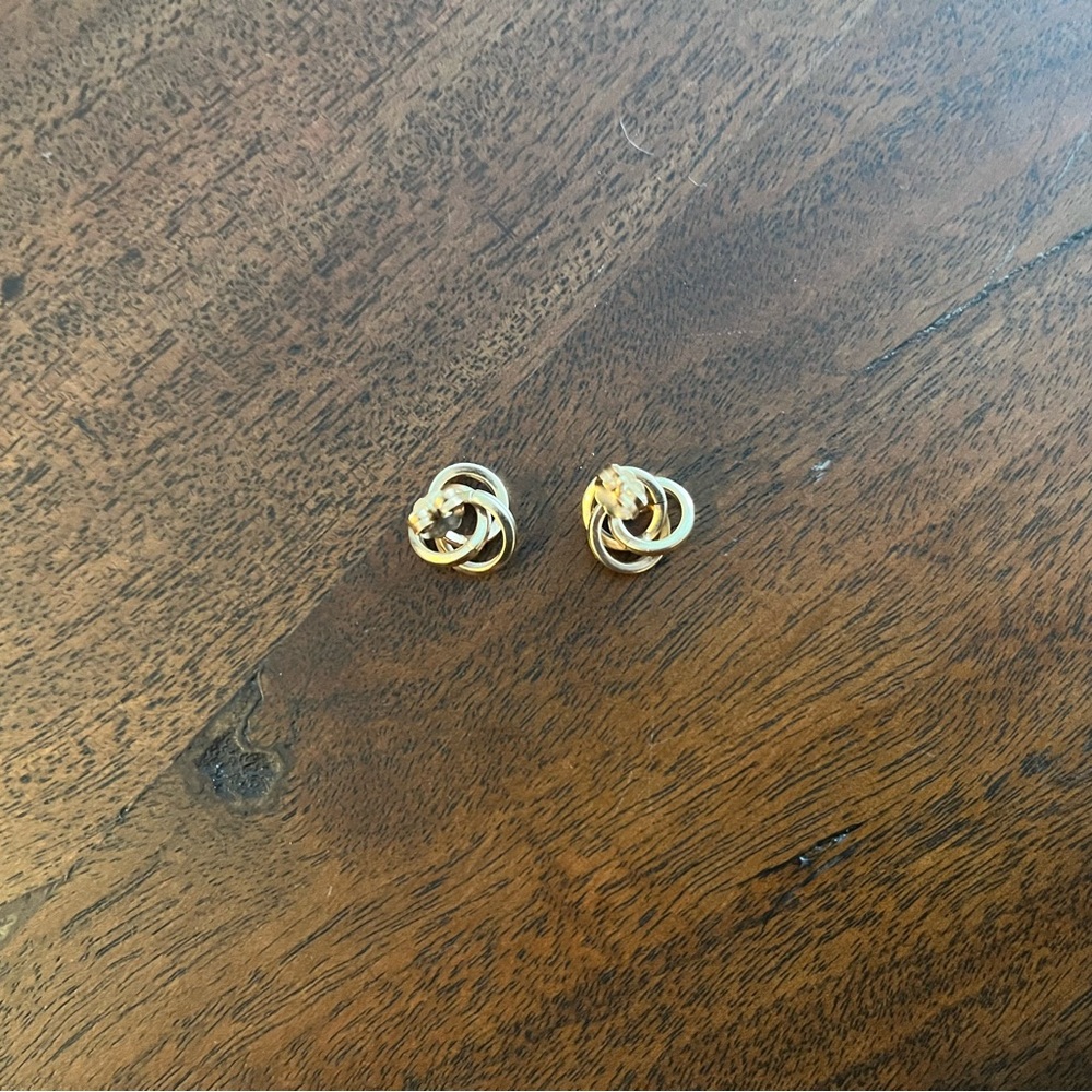 Vintage Gold Knot Stud Earrings View 4